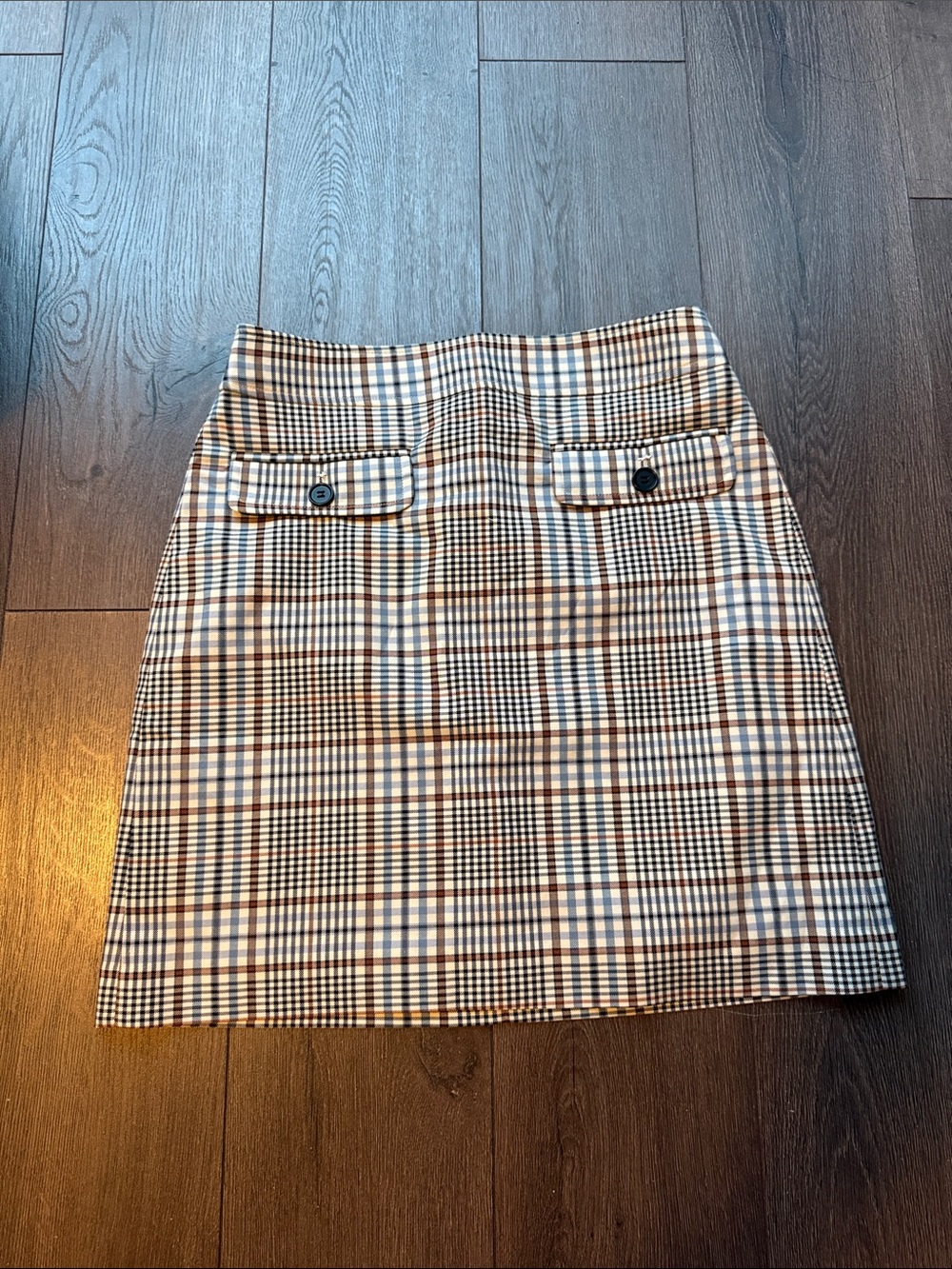 Plaid Skirt in Brown and Cream